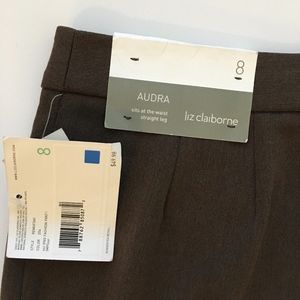 NWT Liz Claiborne Audra brown size 8 trousers